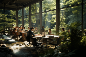 Employés profitant d'une séance de Shinrin Yoku en forêt