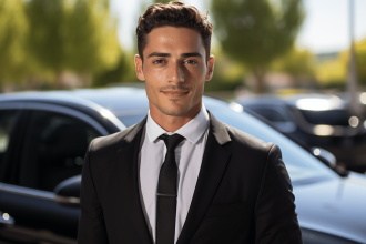Chauffeur VIP attendant des passagers à l'aéroport de Toulouse