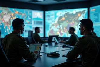 Centre de commandement de la RAF en crise avec officiers