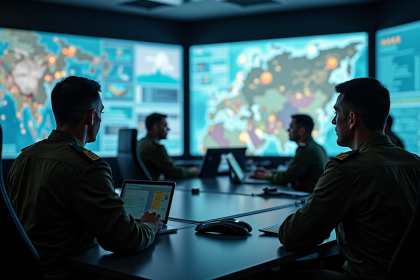 Centre de commandement de la RAF en crise avec officiers