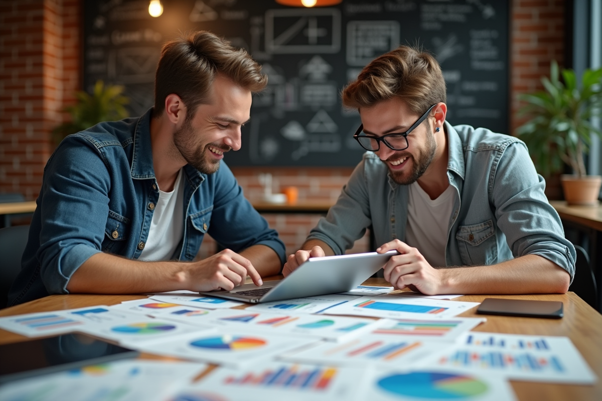 Homme en chemise collaborant avec un collègue dans un espace de coworking