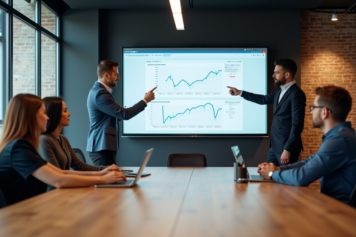 Groupe de collègues discutant d