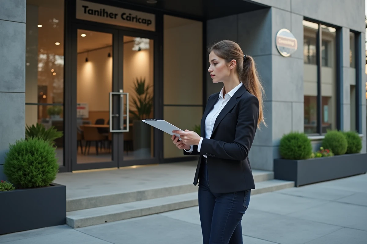 Jeune femme professionnelle vérifiant l