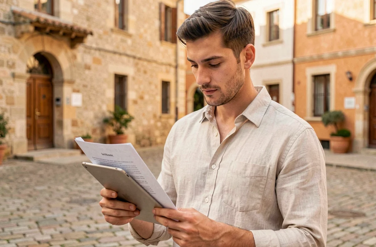 Freelance consultant en extérieur à Orange consultant son contrat de portage salarial sur une tablette