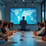 Groupe diversifié apprenant l'intelligence artificielle en réunion