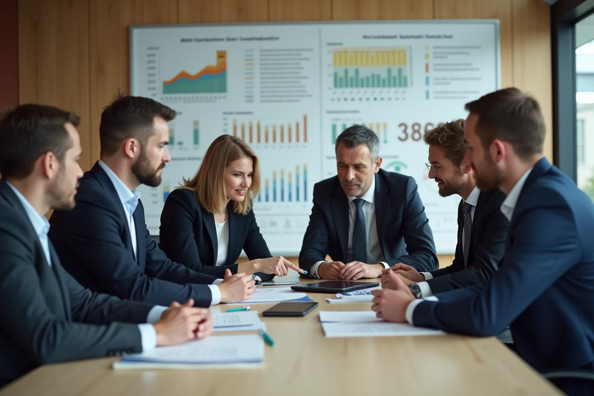 Groupe de professionnels en réunion d'affaires